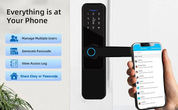 Wifi Smart Door Lock with Handle Keyless Entry Fingerprint Digital Lock Free App Remote Control Door 35-120mm VELNIX