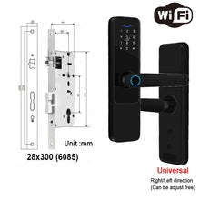 Wifi Smart Door Lock with Handle Keyless Entry Fingerprint Digital Lock Free App Remote Control Door 35-120mm VELNIX