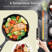 Electric Food Warmer Mat Foldable Silicone Warming Tray Portable 6 Tem Setting Full Surface Fast Heating Food Warmer Plate VELNIX