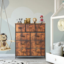 JHK Dresser For Bedroom With 9 Fabric Storage Drawer Wardrobe Tall Chest Organizer Closet Adult Kids Clothes Cabinet Furniture VELNIX