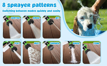 Dog Shower Sprayer 8 in 1 Pet Bath Cleaning Cat Dog Shower Gun High-pressure Hose Nozzle Foam Garden Car Animal Dog Wash Tool VELNIX