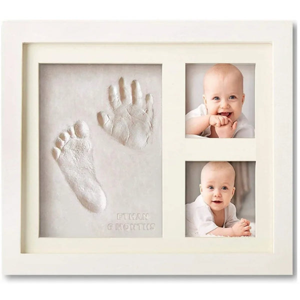 1 Set Non-toxic Baby Souvenirs Baby Milestone Decor Gift Newborn Baby Hand Foot Print DIY Photo Frame With Mold Clay Imprint Kit VELNIX
