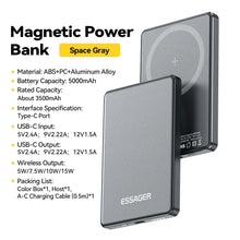 Essager Thin Wireless Power Bank Magnetic 20W 5000mAh Portable Fast Charging External Battery for Magsafe For iPhone 17 16 15 14 VELNIX