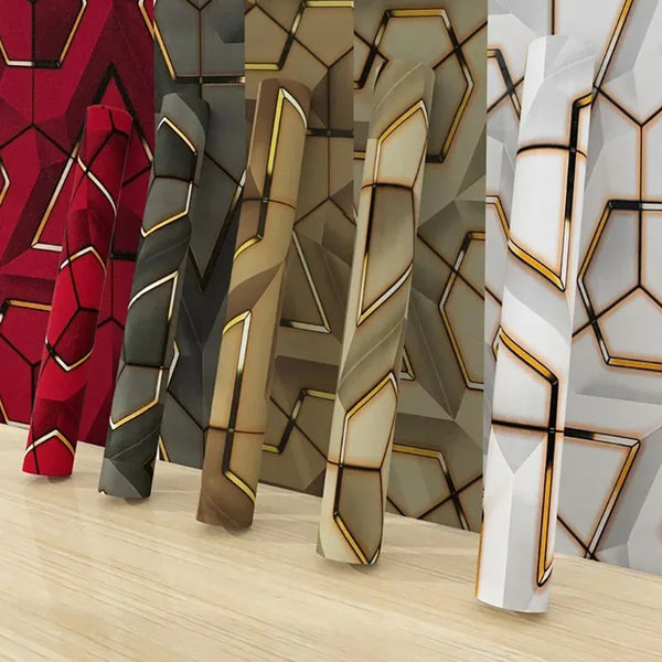 45cm geometric self-adhesive wallpaper decoration waterproof and stain resistant Ins style bedroom e-sports room wallpaper VELNIX