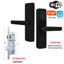 Wifi Smart Door Lock with Handle Keyless Entry Fingerprint Digital Lock Free App Remote Control Door 35-120mm VELNIX