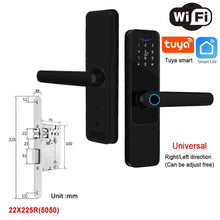 Wifi Smart Door Lock with Handle Keyless Entry Fingerprint Digital Lock Free App Remote Control Door 35-120mm VELNIX