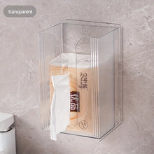 1pc Transparent Wall-Mounted Tissue Holder Multi-Functional Home Organizer Kitchen Storage Perfect for Minimalist Bathroom Decor VELNIX