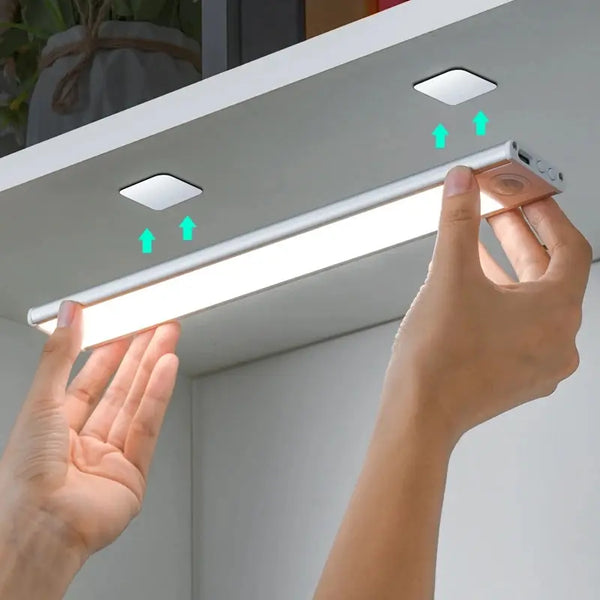LED Motion Sensor Light Night Light Wireless USB Under Cabinet Light For Kitchen Cabinet Bedroom Wardrobe Sensor Indoor Lighting VELNIX