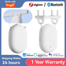 Tuya Smart Zigbee / Bluetooth Curtain Motor with Hooks Smart Curtain Pusher Robot Support Siri Google Home Alexa Voice Control VELNIX