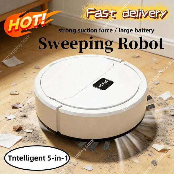 Smart Sweeping Robot Mini Silent Vacuum Cleaner Powerful Sweep Mop Brush 5-in-1 Multi-function Cleaning Machine For Home 2026 VELNIX