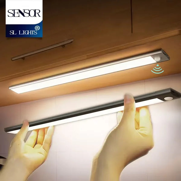 Intelligent Cabinet Light Human Body Induction Light Magnetic Suction Bedroom Bedside Wardrobe Charging Long Strip Night Light VELNIX