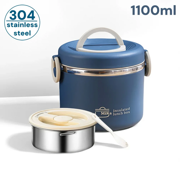 304 Stainless Steel Lunch Box 2 Layer Double Wall Thermal Food Jar, Insulated Bento Box Leakproof Lunch Container with lunch Bag VELNIX