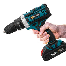 25+3 Torque Impact Drill Electric Screwdriver Cordless Electric Hammer Drill Driver 2 Gear Speed Lithium-Ion Battery Power Tools VELNIX