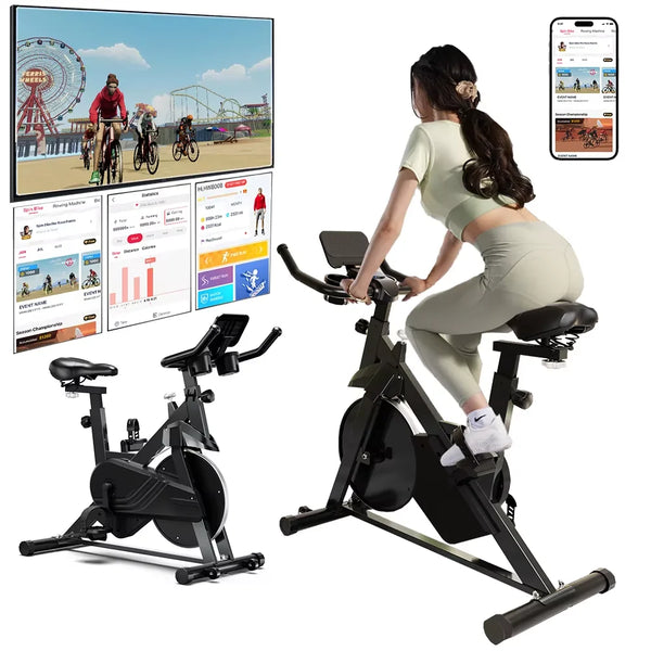 Superun Magnetic Control Exercise Bike Large Tablet Holder Comfortable Seat Indoor Cycling Bike Cardio Fitness Bike VELNIX