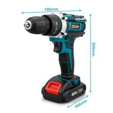 25+3 Torque Impact Drill Electric Screwdriver Cordless Electric Hammer Drill Driver 2 Gear Speed Lithium-Ion Battery Power Tools VELNIX