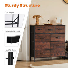 JHK Dresser For Bedroom With 9 Fabric Storage Drawer Wardrobe Tall Chest Organizer Closet Adult Kids Clothes Cabinet Furniture VELNIX