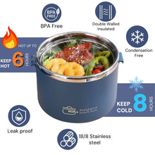 304 Stainless Steel Lunch Box 2 Layer Double Wall Thermal Food Jar, Insulated Bento Box Leakproof Lunch Container with lunch Bag VELNIX