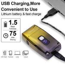 Professional Beard Trimmer for Men Reciprocating 3-Blade Shave System Hair Clippers Washable Electric Shaver VELNIX