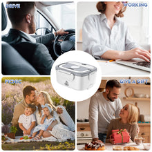 1.5L 65W Electric Lunch Box Food Warmer Portable Food Heater for Car Or Home - Leak Proof 304 Stainless Steel Liner with Cloth VELNIX