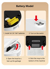 Mini Vacuum Cleaner 3-in-1 Robot Vacuum Cleaner Intelligent Sweeping Robot Household Dust Sweeping Mopping for Home Floor Carpet VELNIX