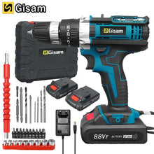 25+3 Torque Impact Drill Electric Screwdriver Cordless Electric Hammer Drill Driver 2 Gear Speed Lithium-Ion Battery Power Tools VELNIX