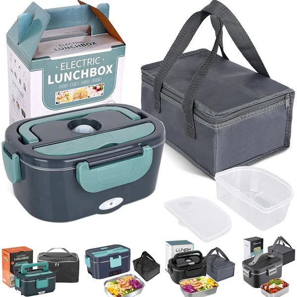 2-in-1 electric lunch box leak-proof portable food warmer 1.5/2/2.5 L microwave bento lunch box with stainless steel container VELNIX