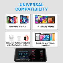 100W 8 Ports USB Charger Station With Wireless Charging Digital Display Screen QC3.0 PD3.0 Quick Charge For iPhone 14 13 Xiaomi VELNIX