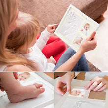 1 Set Non-toxic Baby Souvenirs Baby Milestone Decor Gift Newborn Baby Hand Foot Print DIY Photo Frame With Mold Clay Imprint Kit VELNIX