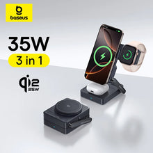 Baseus 3 in 1 Magnetic Wireless Charger Qi2.2 25W Fast Charging For iPhone 17 16 15 14 Apple Watch Earbuds AirPods Pro iWatch VELNIX