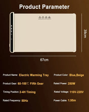 Foldable Food Warmer Electric Warming Tray Food Warming Mat Electric Warming Pad for Food Portable Silicone Foods Warmer Plate VELNIX