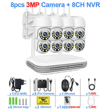 Smar 8CH NVR 5MP Wireless Camera Kit Ai Humman Detect Outdoor 3MP PTZ WiFi Night Vision CCTV Security Surveillance System ICsee VELNIX