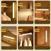 Intelligent Cabinet Light Human Body Induction Light Magnetic Suction Bedroom Bedside Wardrobe Charging Long Strip Night Light VELNIX