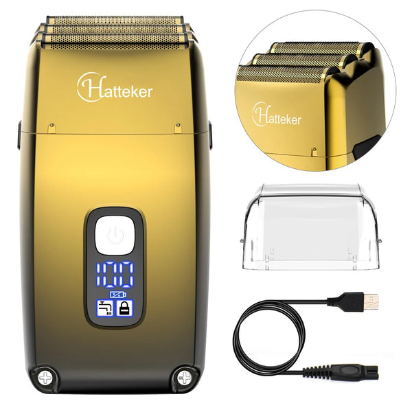 Professional Beard Trimmer for Men Reciprocating 3-Blade Shave System Hair Clippers Washable Electric Shaver VELNIX
