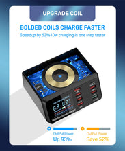 100W 8 Ports USB Charger Station With Wireless Charging Digital Display Screen QC3.0 PD3.0 Quick Charge For iPhone 14 13 Xiaomi VELNIX