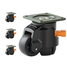 SucceBuy 4 Pcs Leveling Casters Heavy Duty Swivel Caster Wheels with Handle Design Height Adjustable Feet for Workbench Machine VELNIX