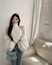 Sexy Tanks Women Knitted Hot Chic Backless Turtleneck Short Sleeveless Off Shoulder Popular Streetwear Corrugated Edge Female VELNIX