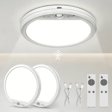 2PCS LED Motion Sensor Ceiling Light with Remote, USB Rechargeable Dimmable Magnetic Wall Lamp for Bedroom Bedside Study Room VELNIX