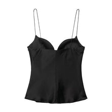 2026 New Summer Satin Textured Black Sling Tops Women Elegant V-neck Backless Tops Shirt Women Sexy Tops Club Party Tanks VELNIX