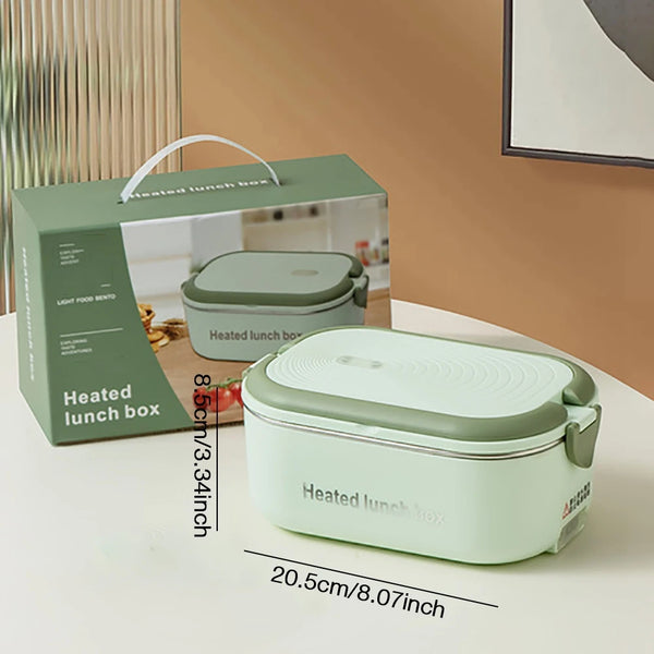 304 Stainless Steel Electric Lunch Box Constant Temperature Heated Lunch Box Plug-in 1.2L Double Chamber Water-Free Lunch Box VELNIX