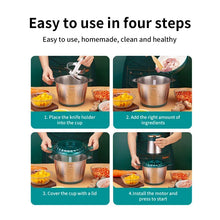 2L Stainless Steel Electric Chopper Meat Grinder Mincer Vegetable Chopper Meat Slicer Machine Household Grinder Food Processor VELNIX