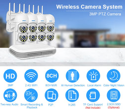Smar 8CH NVR 5MP Wireless Camera Kit Ai Humman Detect Outdoor 3MP PTZ WiFi Night Vision CCTV Security Surveillance System ICsee VELNIX