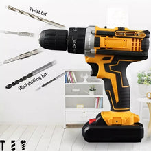 25+3 Torque Impact Drill Electric Screwdriver Cordless Electric Hammer Drill Driver 2 Gear Speed Lithium-Ion Battery Power Tools VELNIX