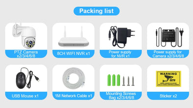 Smar 8CH NVR 5MP Wireless Camera Kit Ai Humman Detect Outdoor 3MP PTZ WiFi Night Vision CCTV Security Surveillance System ICsee VELNIX