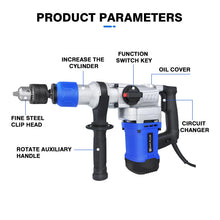 DayPlus 1500W SDS-Plus Rotary Hammer Drill,Corded Drills, Heavy Duty Chipping Hammers w/ Vibration Control& Safety Clutch & Case VELNIX