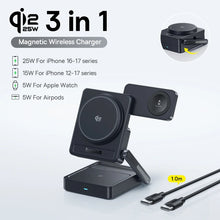 Baseus 3 in 1 Magnetic Wireless Charger Qi2.2 25W Fast Charging For iPhone 17 16 15 14 Apple Watch Earbuds AirPods Pro iWatch VELNIX