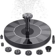 1.5W Solar Fountain Pump, with 6 nozzles Solar Bird Bath Fountain, Water Pump Floating Fountains Suitable for Ponds VELNIX