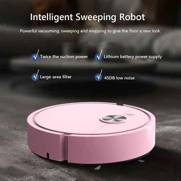 3 in 1 Robot Vacuum Rechargeable Vacuum Mop Robot Sweeping Machine Compact Cleaning Machine for Pet Hair Stubborn Dirt VELNIX