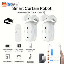 1/2pcs Smart WiFi Curtain Robot with Wi-Fi Gateway, APP Remote Control,  Automatic Opening Hand Pull Start，Compatible with Alexa VELNIX