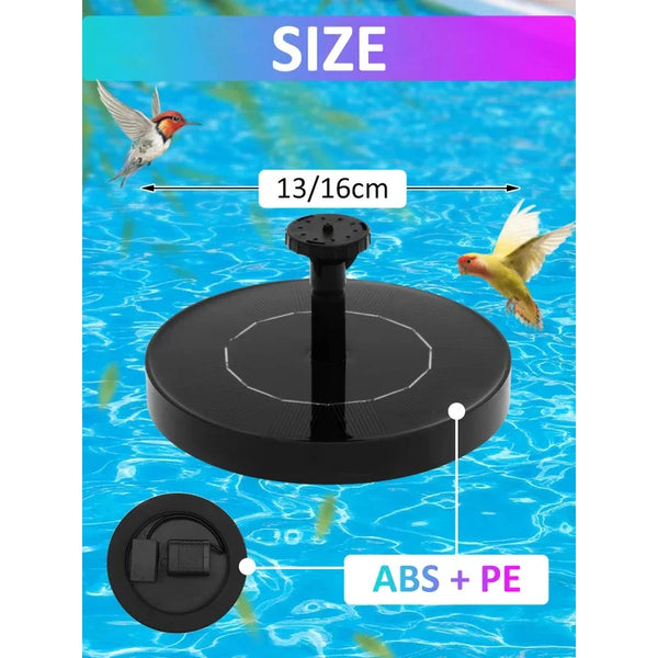 Floating Solar Fountain Pump with 6 Nozzles, Solar Powered Bird Bath Water Fountain for Garden Patio Pond Pool Outdoor Decor VELNIX