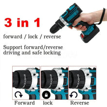 25+3 Torque Impact Drill Electric Screwdriver Cordless Electric Hammer Drill Driver 2 Gear Speed Lithium-Ion Battery Power Tools VELNIX